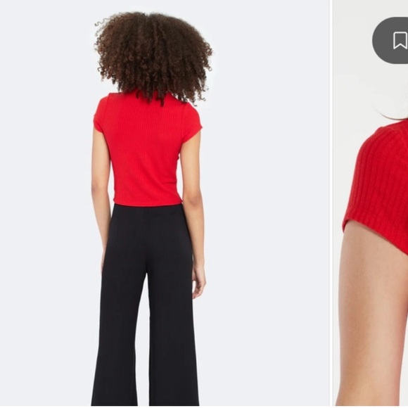 NWT ❤️Billie The Label Beautiful Julia Rib Top Cherry Red M PERFECT4UR VALENTINE - Picture 2 of 6